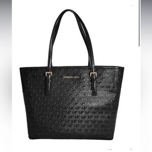 Michael Kors Jet Set Patent Logo Tote